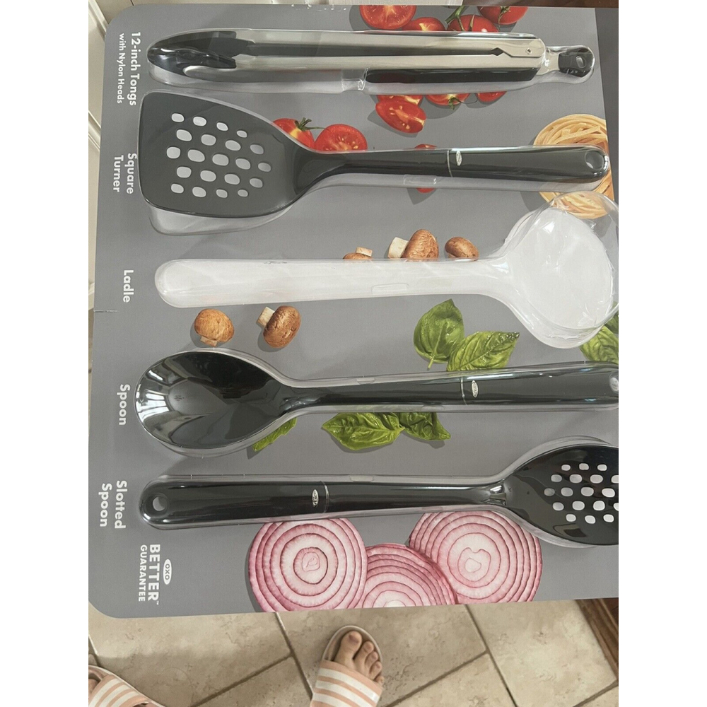 OXO 4-Piece Nylon Kitchen Utensil & Tool Set High-Heat Resistant Nonslip Handles